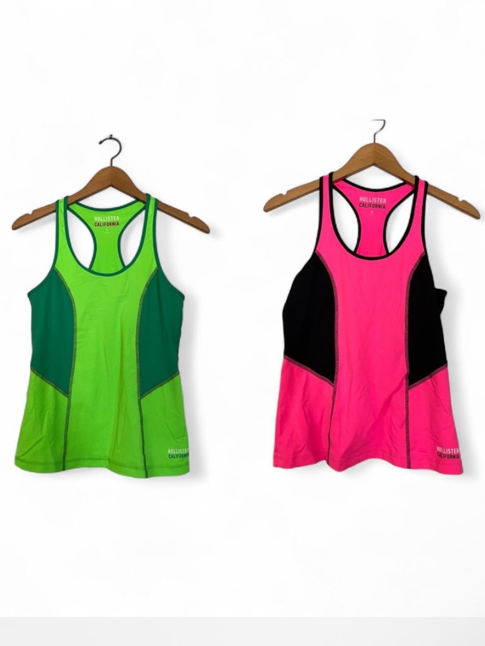 Hollister Lot of 2 Tank Tops Pink Green Size Small